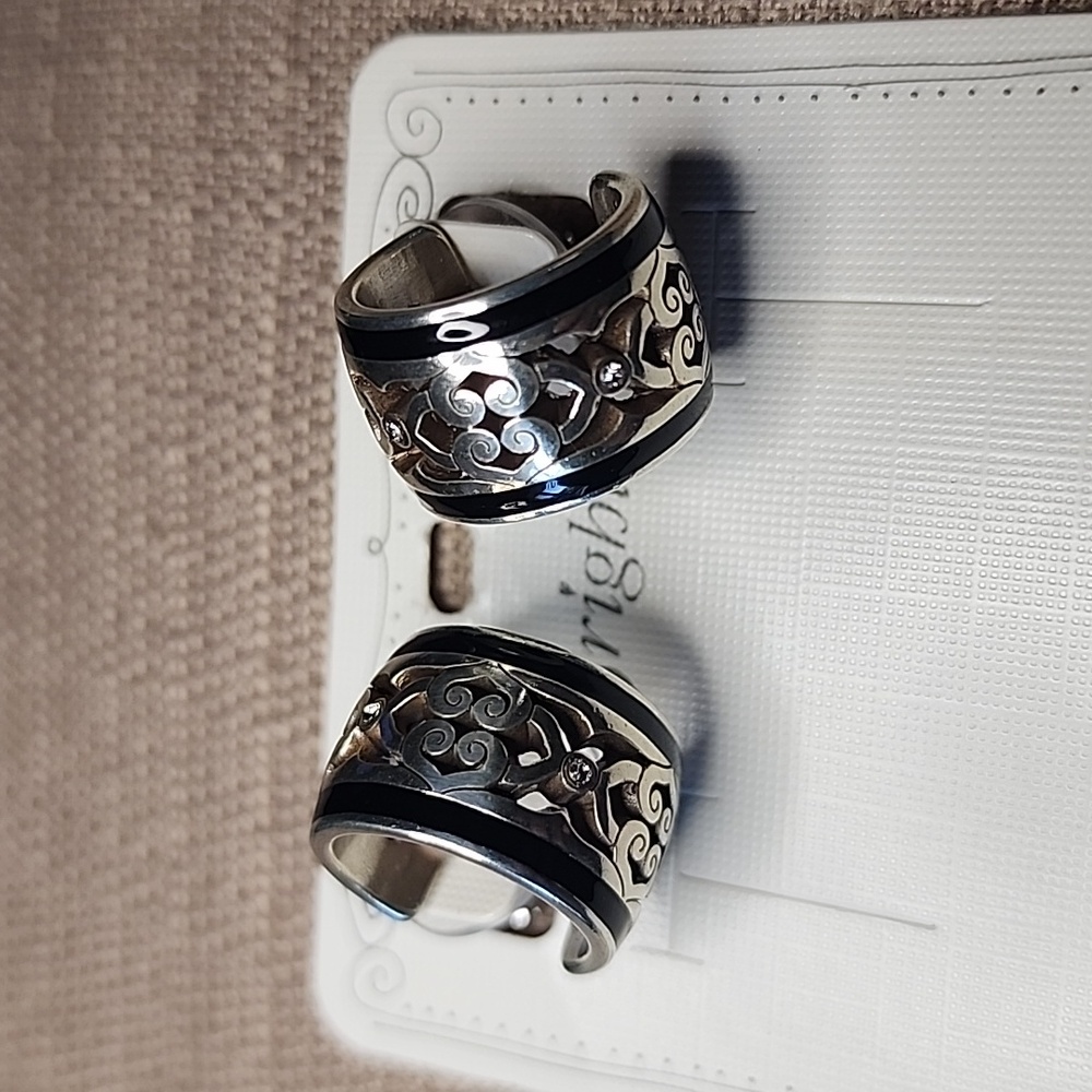 New Brighton Intrigue Soiree Two-Tone Hoop Earrings, NWT - Picture 6 of 8